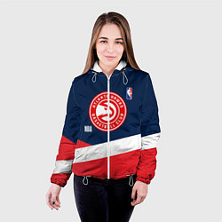 Куртка с капюшоном женская Atlanta Hawks NBA basketball, цвет: 3D-белый — фото 2