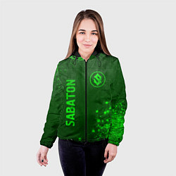Куртка с капюшоном женская Sabaton - green gradient вертикально, цвет: 3D-черный — фото 2