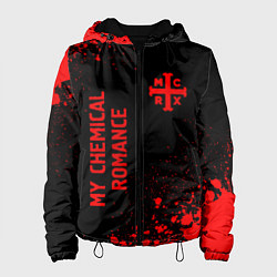 Куртка с капюшоном женская My Chemical Romance - red gradient вертикально, цвет: 3D-черный