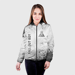 Куртка с капюшоном женская Fall Out Boy - white gradient вертикально, цвет: 3D-черный — фото 2
