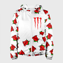Куртка с капюшоном женская Monster energy steel rose, цвет: 3D-белый