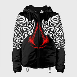 Куртка с капюшоном женская Силуэт ворона - Aссасинс Крид, цвет: 3D-черный