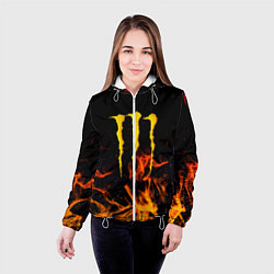 Куртка с капюшоном женская Monster energy orange fire, цвет: 3D-белый — фото 2