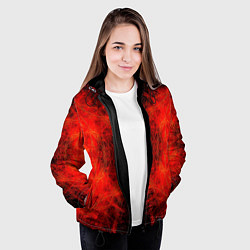 Куртка с капюшоном женская Красно-черная кожа дракона, цвет: 3D-черный — фото 2