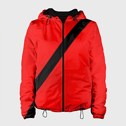 Куртка с капюшоном женская Ремень безопасности, красный, цвет: 3D-черный