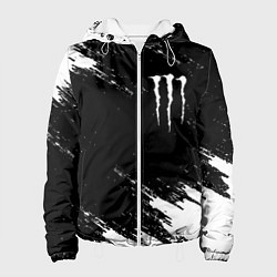 Куртка с капюшоном женская Monster energy краски штрихи белые, цвет: 3D-белый