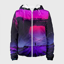 Куртка с капюшоном женская A Journey on the planet, цвет: 3D-белый