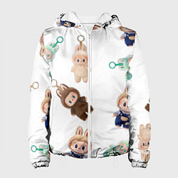 Куртка с капюшоном женская Много игрушек лабубу, цвет: 3D-белый