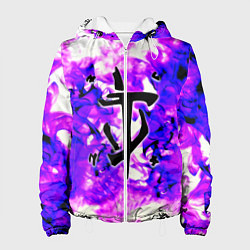 Женская куртка Doom неоновый огонь лого