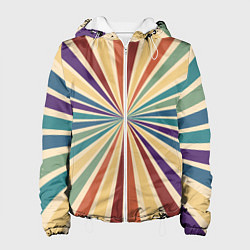 Куртка с капюшоном женская Ретро спираль, цвет: 3D-белый