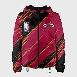 Куртка с капюшоном женская Майами Хит - цвета команды, цвет: 3D-черный