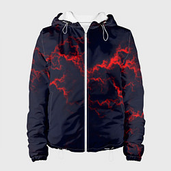 Куртка с капюшоном женская Lightning red glow, цвет: 3D-белый