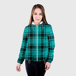 Куртка с капюшоном женская Checkered blue, цвет: 3D-белый — фото 2