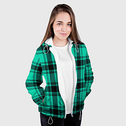 Куртка с капюшоном женская Checkered turquoise, цвет: 3D-белый — фото 2