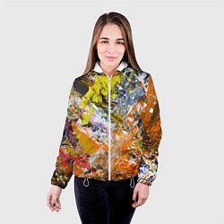 Куртка с капюшоном женская Живая Абстракция: Поток Цветов и Форм в Постоянном, цвет: 3D-белый — фото 2
