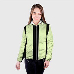 Куртка с капюшоном женская Color light green black line, цвет: 3D-белый — фото 2