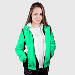 Куртка с капюшоном женская Color turquoise black line, цвет: 3D-белый — фото 2
