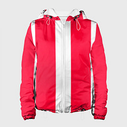 Куртка с капюшоном женская Color red white line, цвет: 3D-белый