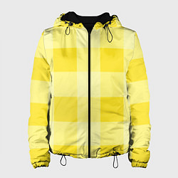 Куртка с капюшоном женская Солнечный желтый тартан, цвет: 3D-черный