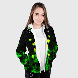 Куртка с капюшоном женская Doom кислотное лого огненный, цвет: 3D-белый — фото 2