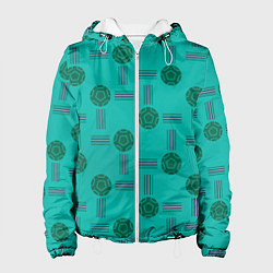 Куртка с капюшоном женская Мячи и полосы, цвет: 3D-белый