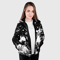 Куртка с капюшоном женская Doom белые краски, цвет: 3D-черный — фото 2
