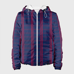 Куртка с капюшоном женская Color blue cage pink stripes, цвет: 3D-белый
