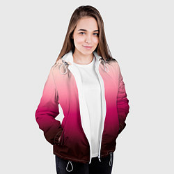 Куртка с капюшоном женская Градиент transcendent pink омбре, цвет: 3D-белый — фото 2