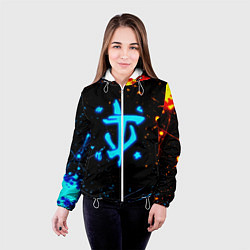 Куртка с капюшоном женская Doom лёд и пламя краски, цвет: 3D-белый — фото 2