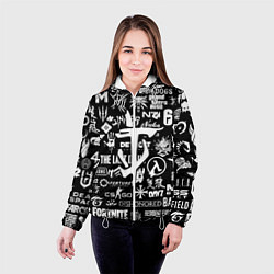 Куртка с капюшоном женская Doom логотипы всех игр, цвет: 3D-белый — фото 2