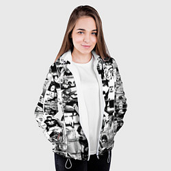 Куртка с капюшоном женская Doom anime black, цвет: 3D-белый — фото 2