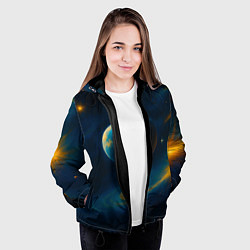 Куртка с капюшоном женская Пространство Вселенной, цвет: 3D-черный — фото 2