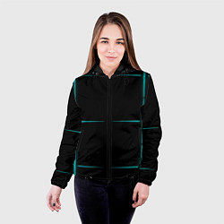 Куртка с капюшоном женская Color black blue stripes, цвет: 3D-черный — фото 2