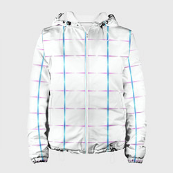 Куртка с капюшоном женская Color white blue stripes, цвет: 3D-белый