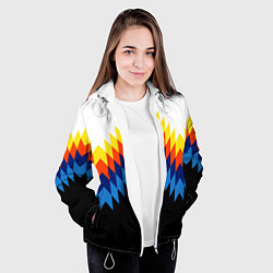 Куртка с капюшоном женская Олдскульный паттерн, цвет: 3D-белый — фото 2