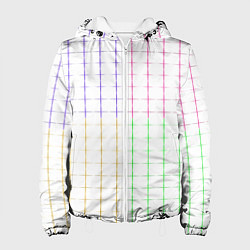 Куртка с капюшоном женская Color white multicolored stripes, цвет: 3D-белый