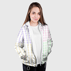 Куртка с капюшоном женская Color white multicolored stripes, цвет: 3D-белый — фото 2