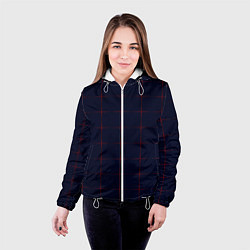 Куртка с капюшоном женская Color dark blue red crosses, цвет: 3D-белый — фото 2