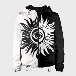 Женская куртка Солнце черно-белое