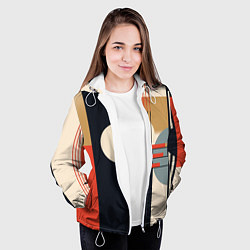 Куртка с капюшоном женская Баухаус - текстура, цвет: 3D-белый — фото 2