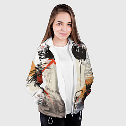 Куртка с капюшоном женская Современное искусство - размалёваная красками стен, цвет: 3D-белый — фото 2