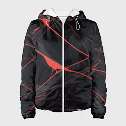 Женская куртка Текстура мрамора с красными полосками