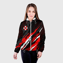 Куртка с капюшоном женская Umbrella - красное пламя, цвет: 3D-белый — фото 2