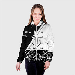Куртка с капюшоном женская Doom стильная геометрия, цвет: 3D-белый — фото 2