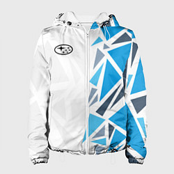 Куртка с капюшоном женская Субару - фрагменты, цвет: 3D-белый