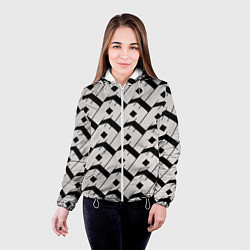 Куртка с капюшоном женская Три буквы: чёрные, цвет: 3D-белый — фото 2