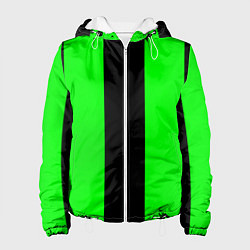 Куртка с капюшоном женская Color black green, цвет: 3D-белый