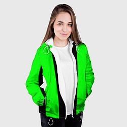 Куртка с капюшоном женская Color black green, цвет: 3D-белый — фото 2