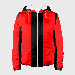Куртка с капюшоном женская Color red and black, цвет: 3D-белый