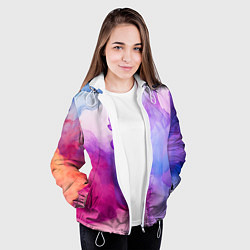 Куртка с капюшоном женская Цветная дымка, цвет: 3D-белый — фото 2